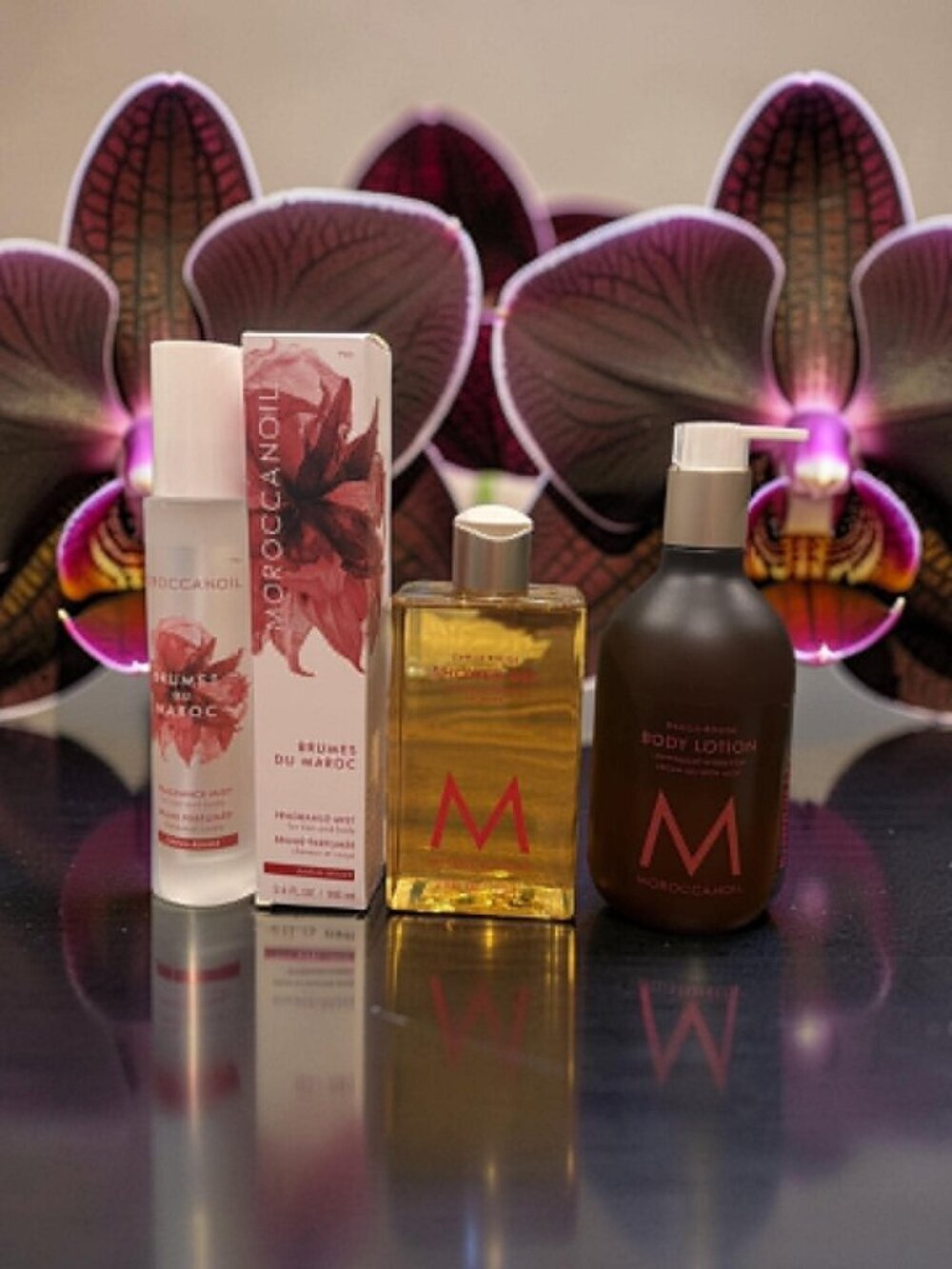Moroccanoil Dahlia Rouge Lotion Shower Gel  Hair Body Fragrance Mist